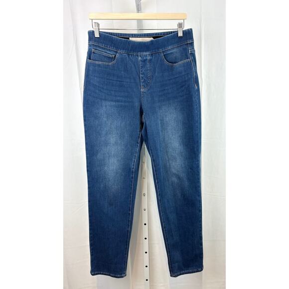 SOFT SURROUNDINGS Ultimate Pull On Jeans Elastic Waist Stretch Medium Wash Blue - Picture 1 of 7
